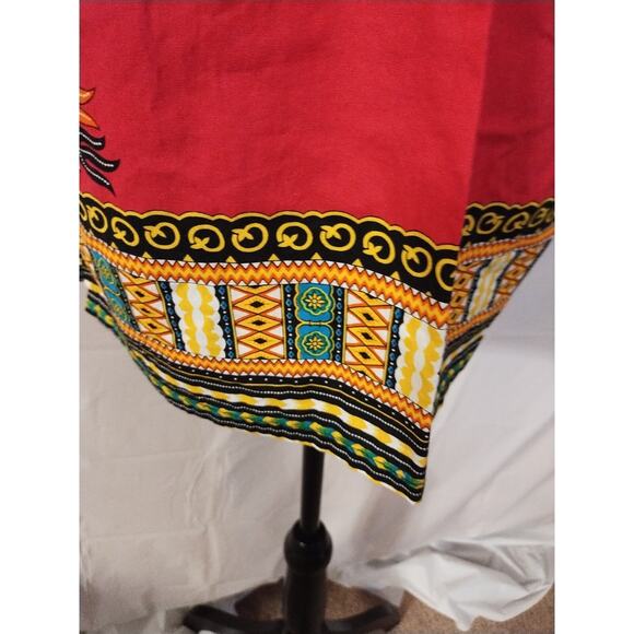 Pink/Multi Colored African Dashiki Tunic One Size 44" Chest 28" Long 100% Cotton - Picture 6 of 9